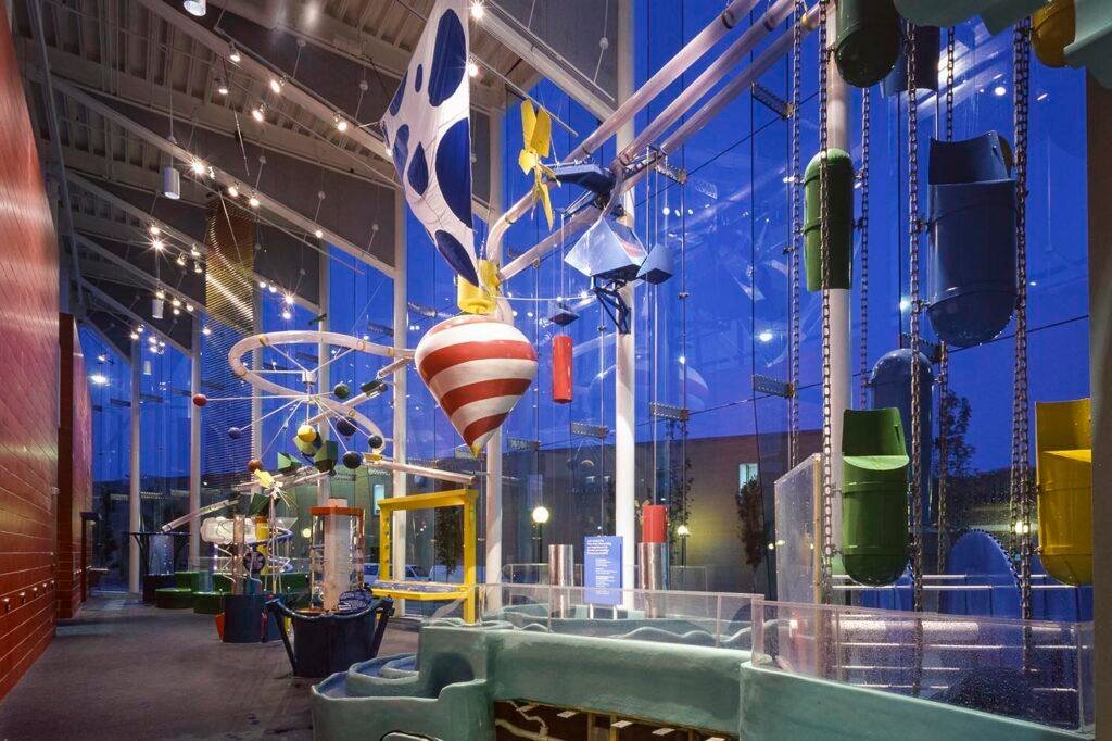 colorful whimsical toys and architecture at Creative Discovery Museum in chattanooga tennessee